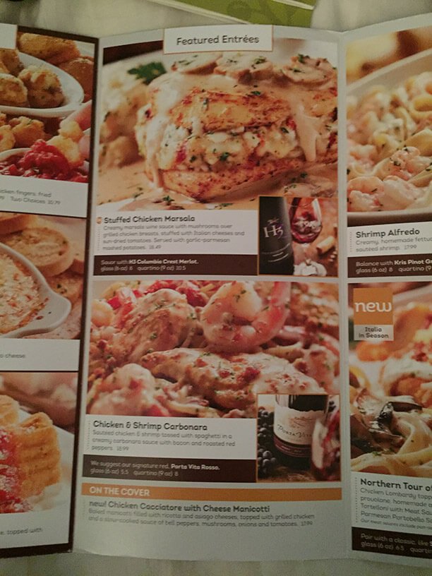 Olive Garden Carry Out Menu Prices